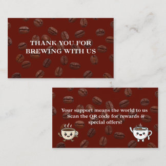 Cute Coffee Beans Thank You Card Design Treuekarte