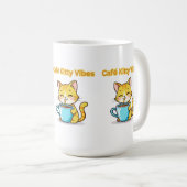 **Cute Coffee Cat – Adorable Cat Drinking Coffee I Kaffeetasse (VorderseiteRechts)