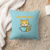 **Cute Coffee Cat – Adorable Cat Drinking Coffee I Kissen (Decke)