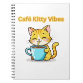 **Cute Coffee Cat – Adorable Cat Drinking Coffee I Notizblock (Vorderseite)