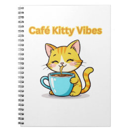 **Cute Coffee Cat – Adorable Cat Drinking Coffee I Notizblock