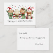 Cute Coffee Christmas Gift Card Holder for Teacher Mitteilungskarte (Vorne/Hinten)