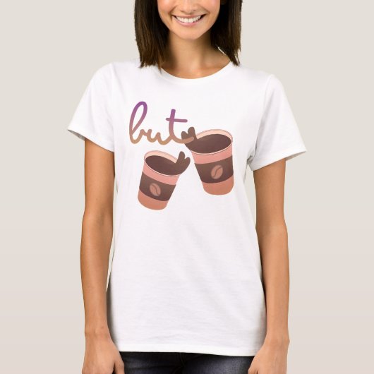 Cute Coffee Cups T-Shirt , Cozy & Aesthetic Design (Vorderseite)