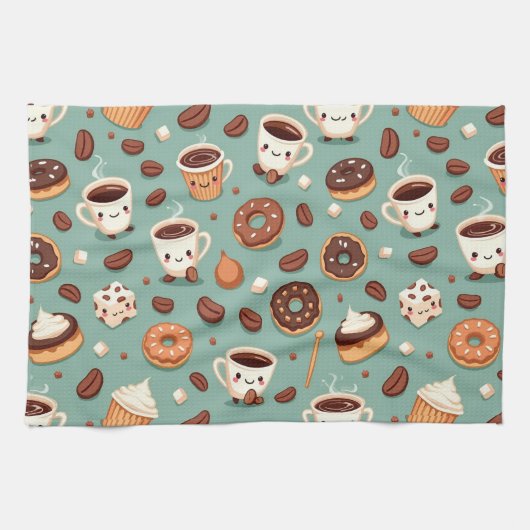 Cute Coffee Geschirrtuch (Horizontal)