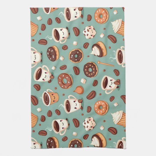 Cute Coffee Geschirrtuch (Vertikal)