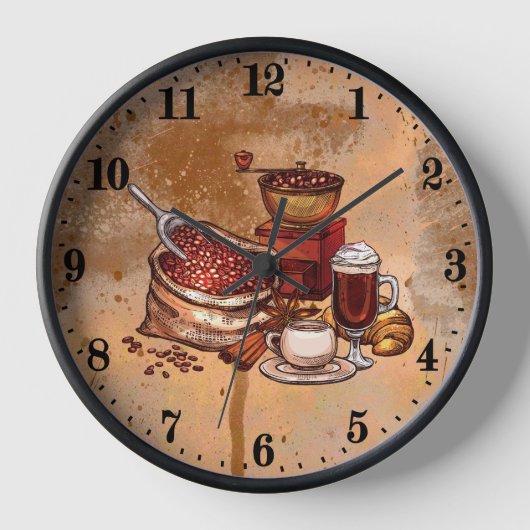 cute coffee kitchen decor uhr (Vorderseite)