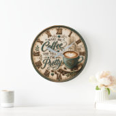 Cute Coffee Lover Große Wanduhr (Zuhause)