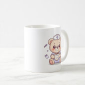 Cute Coffee-Loving Nurse Teddy Bear  Kaffeetasse (VorderseiteRechts)