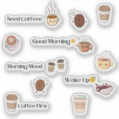 Cute Coffee Mood Sticker Sheet (Vorderseite)