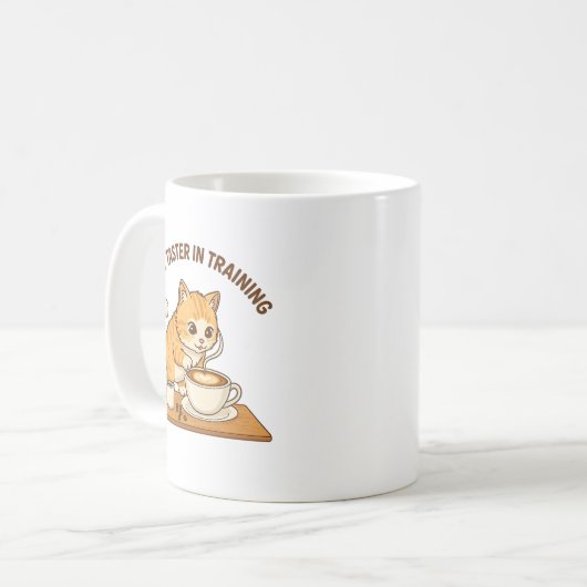 Cute Coffee Mug: "Coffee Taster in Training" Cat  Kaffeetasse (Vorderseite Links)