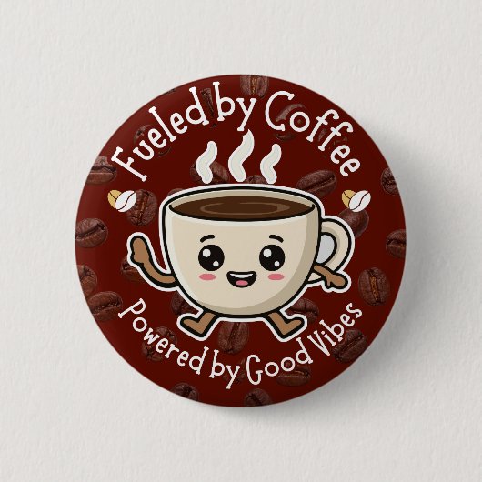 Cute Coffee Vibes Design Button (Vorderseite)