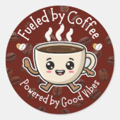 Cute Coffee Vibes Sticker Design (Vorderseite)