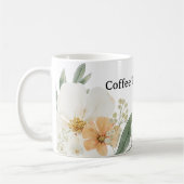 Cute CoffeeTime Teacup. Modern Minimalist Floral Kaffeetasse (Links)