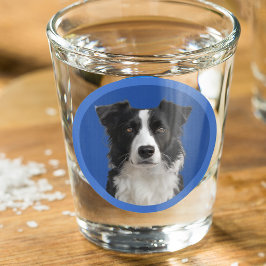 Cute Collie Dog Mom Pet Lover Photo Blue Unique Schnapsglas