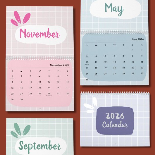 Cute & Colorful 2026 Calendar Kalender