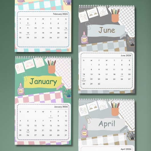 Cute Colorful 2026 Calendar Kalender