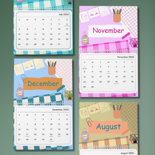 Cute Colorful 2026 Calendar Kalender