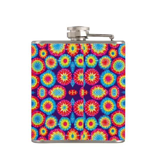 Cute colorful abstract suns patterns flachmann (Rückseite)