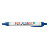 Cute Colorful Art Teacher Pen with Custom Name Kugelschreiber (Unterseite)