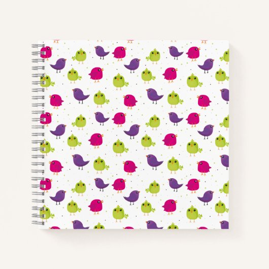 Cute colorful birds notizblock (Vorderseite)