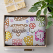 Cute Colorful Birthday Symbol Pattern Seidenpapier (Geschenk)