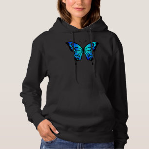 Cute Colorful Blue Butterfly Hoodie