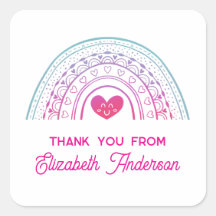 Cute Colorful Boho Rainbow Thank You