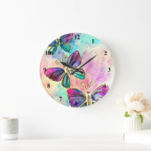 Cute Colorful Butterflies - Große Wanduhr (Zuhause)
