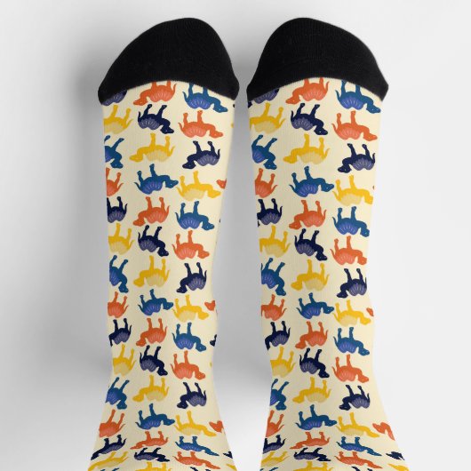 Cute Colorful Cartoon Camels Pattern Socken (Oben)