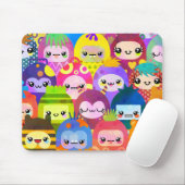 Cute Colorful Cartoon People Characters Mousepad (Mit Mouse)