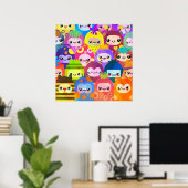 Cute Colorful Cartoon People Characters Poster (Heimbüro)