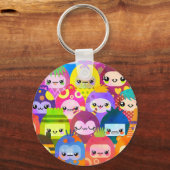 Cute Colorful Cartoon People Characters Schlüsselanhänger (Vorderseite)