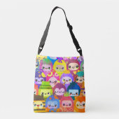 Cute Colorful Cartoon People Characters Tragetaschen Mit Langen Trägern (Rückseite)