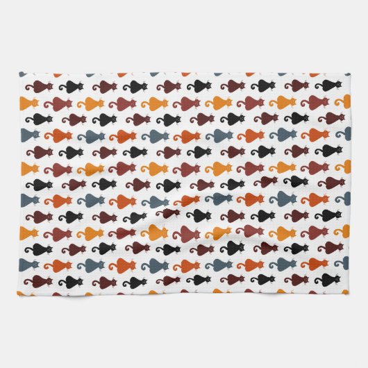Cute Colorful Cat Pattern Geschirrtuch (Horizontal)