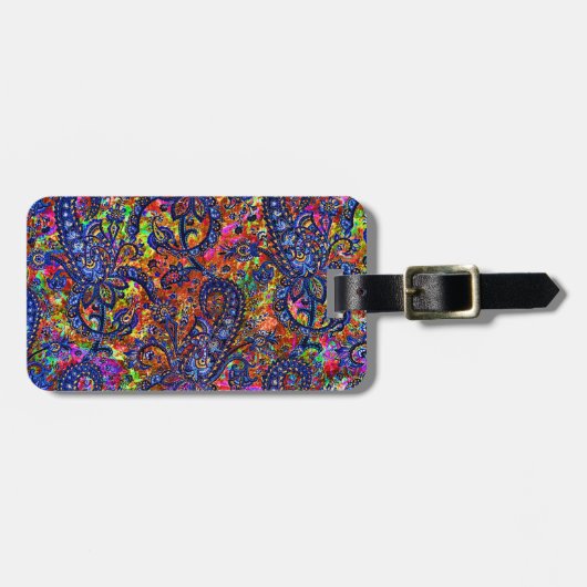 Cute colorful chakra pattern checkbook cover gepäckanhänger (Vorderseite horizontal)