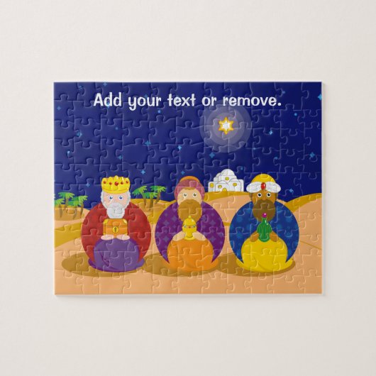 Cute colorful Christmas image of The Three Kings Puzzle (Horizontal)