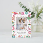 Cute Colorful Christmas Postcard Feiertagspostkarte (Stehend Vorderseite)