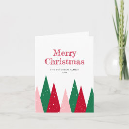 Cute Colorful Christmas Trees Modern Non-Photo Feiertagskarte