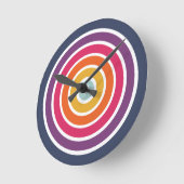 Cute Colorful Circles Pattern Round Clock Runde Wanduhr (Winkel)