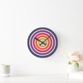 Cute Colorful Circles Pattern Round Clock Runde Wanduhr (Zuhause)
