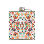 Cute colorful classic floral patterns flachmann (Rückseite)