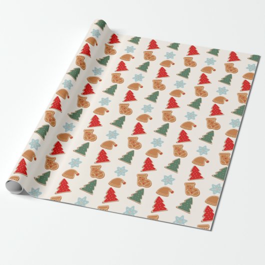 Cute Colorful Cookies Pattern Christmas Geschenkpapier (Ungerollt)