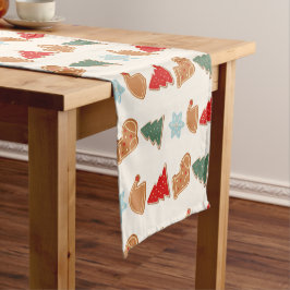 Cute Colorful Cookies Pattern Christmas Kurzer Tischläufer