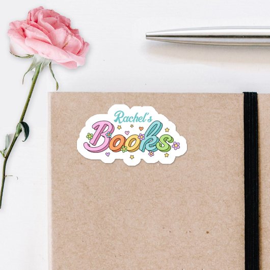 Cute Colorful Customized Name Book Stickers Aufkleber