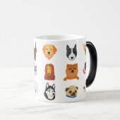 Cute Colorful Dog Breeds Pattern Coffee Mug Verwandlungstasse (VorderseiteRechts)