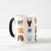 Cute Colorful Dog Breeds Pattern Coffee Mug Verwandlungstasse (Vorderseite Links)