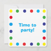 Cute & Colorful Dots Kids Birthday Party Einladung (Vorderseite)