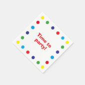 Cute & Colorful Dots Kids Birthday Party Serviette (Ecke)