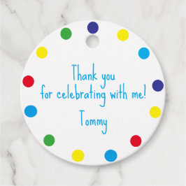 Cute Colorful Dots Kids Thank You Geschenkanhänger