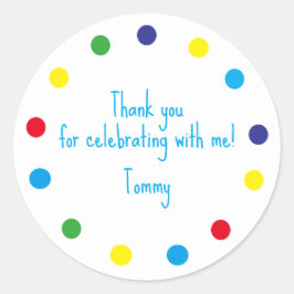 Cute Colorful Dots Kids Thank You Runder Aufkleber